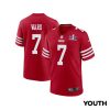 charvarius ward 7 san francisco 49ers super bowl lviii patch game youth jersey scarlet