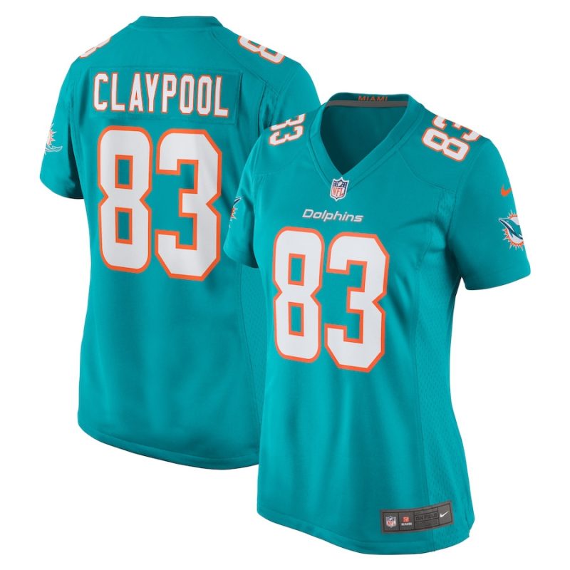 chase claypool 83 miami dolphins women game jersey aqua