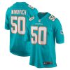 chase winovich 50 miami dolphins men team game jersey aqua