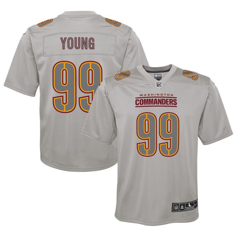 chase young 99 washington commanders youth atmosphere fashion game jersey gray