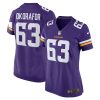 chim okorafor 63 minnesota vikings women team game jersey purple