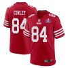 chris conley 84 san francisco 49ers super bowl lviii patch game men jersey scarlet