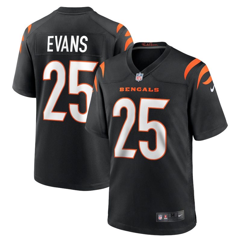 chris evans 25 cincinnati bengals mens game jersey black