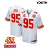 chris jones 95 kansas city chiefs super bowl lviii champions 4x game youth jersey white