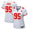 chris jones 95 kansas city chiefs super bowl lviii patch game women jersey white