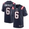 christian gonzalez 6 new england patriots game men jersey navy