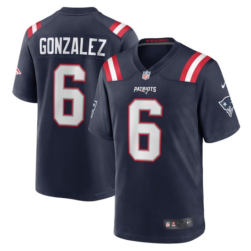 christian gonzalez 6 new england patriots youth game jersey navy