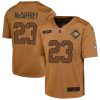 christian mccaffrey 23 san francisco 49ers 2023 salute to service limited youth jersey brown