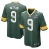 christian watson 9 signed green bay packers super bowl lviii game men jersey green