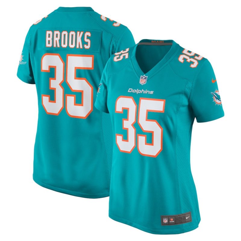 christopher brooks 35 miami dolphins women team game jersey aqua