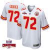 chukwuebuka godrick 72 kansas city chiefs super bowl lviii champions 4 stars patch game men jersey white