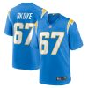 cj okoye 67 los angeles chargers men game jersey powder blue