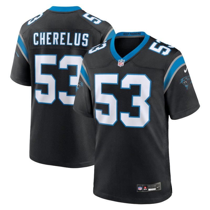 claudin cherelus 53 carolina panthers mens team game jersey black