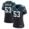 claudin cherelus 53 carolina panthers womens team game jersey black