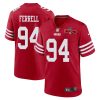 clelin ferrell 94 san francisco 49ers nfc champions patch game men jersey scarlet