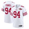 clelin ferrell 94 san francisco 49ers nfc champions patch game men jersey white