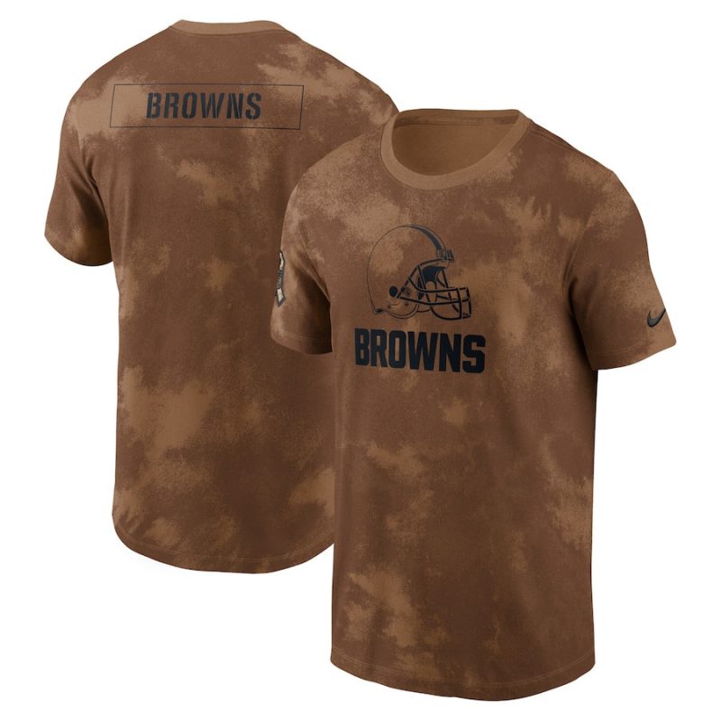 cleveland browns 2023 salute to service sideline men t shirt brown