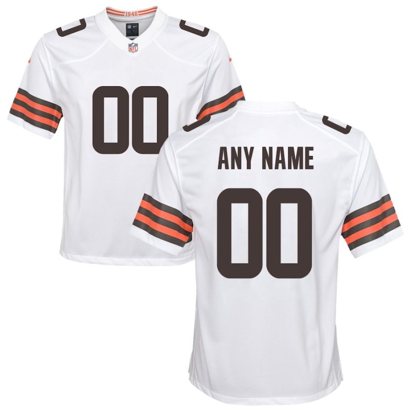 cleveland browns custom youth game jersey white