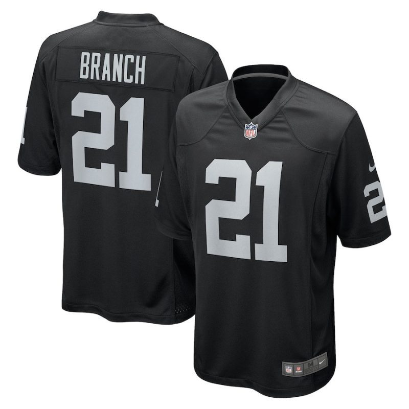 cliff branch 21 las vegas raiders men retired game jersey black