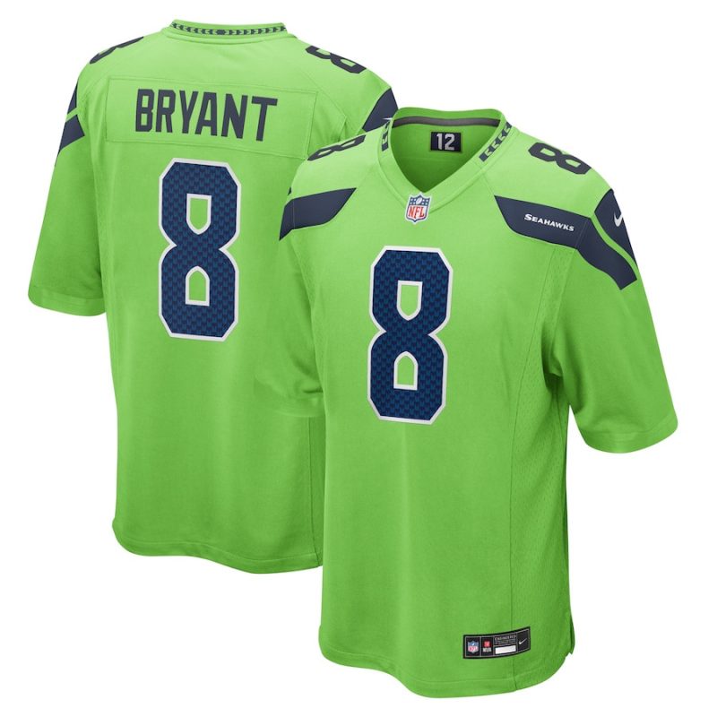 coby bryant 8 seattle seahawks men game jersey neon green