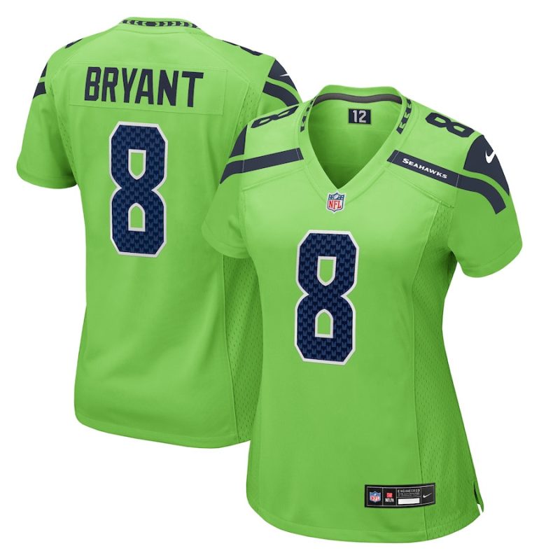 coby bryant 8 seattle seahawks women game jersey neon green