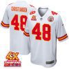 cole christiansen 48 kansas city chiefs super bowl lviii champions 4x game men jersey white