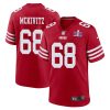 colton mckivitz 68 san francisco 49ers super bowl lviii patch game men jersey scarlet