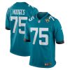 cooper hodges 75 jacksonville jaguars men game jersey teal