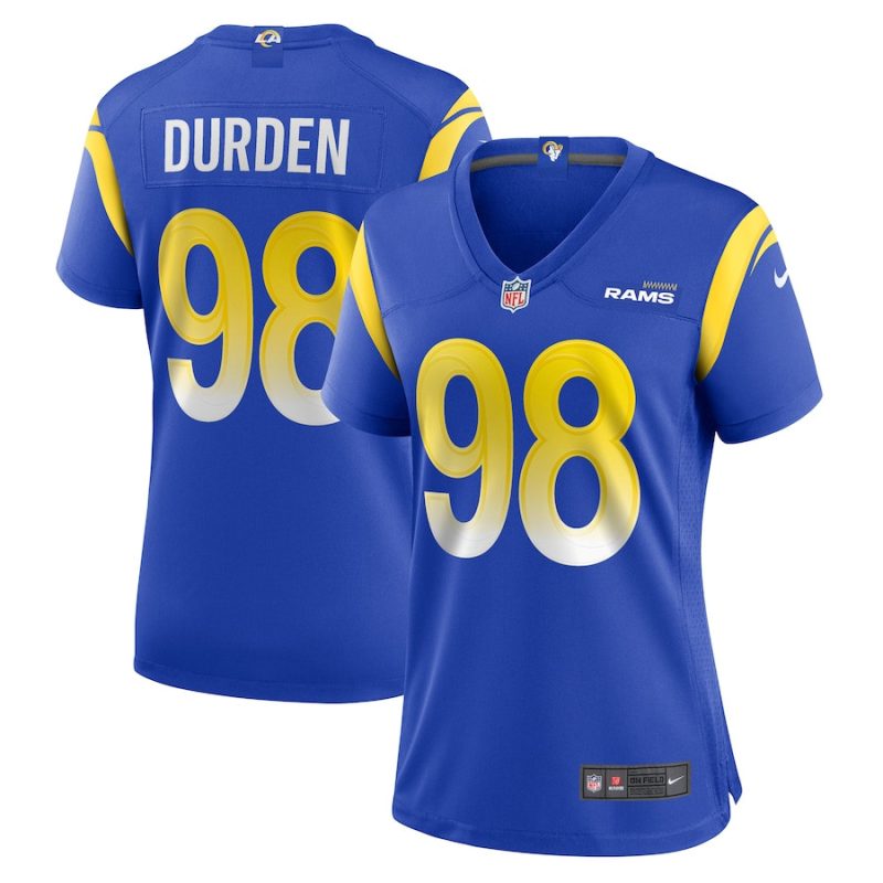 cory durden 98 los angeles rams women game jersey royal