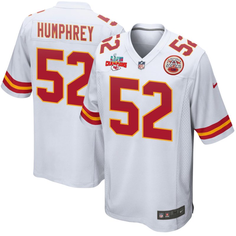 creed humphrey 52 kansas city chiefs super bowl lvii champions 3 stars men game jersey white