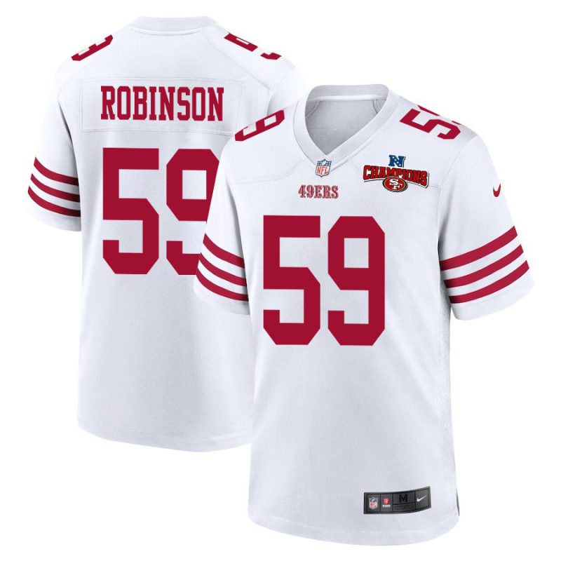 curtis robinson 59 san francisco 49ers nfc champions patch game men jersey white