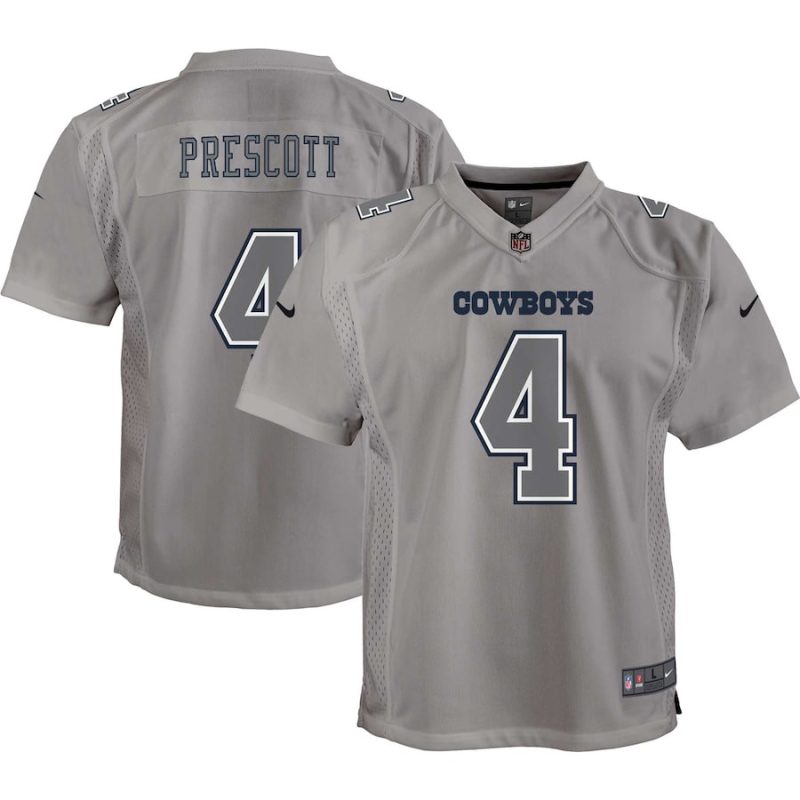 dak prescott 4 dallas cowboys atmosphere game youth jersey gray