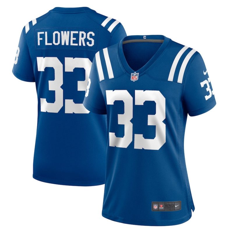 dallis flowers 33 indianapolis colts women game jersey royal