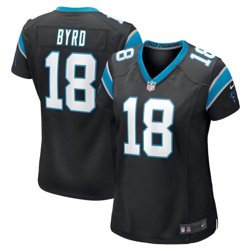 damiere byrd 14 carolina panthers womens game jersey black