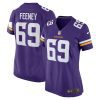 dan feeney 69 minnesota vikings team game women jersey purple