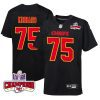 darian kinnard 75 kansas city chiefs super bowl lviii champions 4 stars patch fashion game youth jersey carbon black