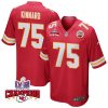 darian kinnard 75 kansas city chiefs super bowl lviii champions 4 stars patch game men jersey red