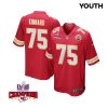 darian kinnard 75 kansas city chiefs super bowl lviii champions 4 stars patch game youth jersey red