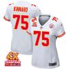 darian kinnard 75 kansas city chiefs super bowl lviii champions 4x game women jersey white