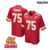 darian kinnard 75 kansas city chiefs super bowl lviii champions 4x game youth jersey red