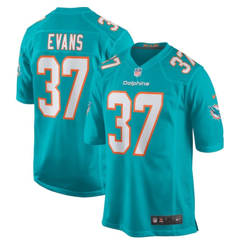 darrynton evans 37 miami dolphins men team game jersey aqua