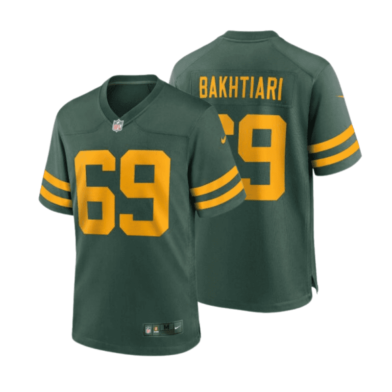 david bakhtiari 69 green bay packers 50s classic men game jersey green gold