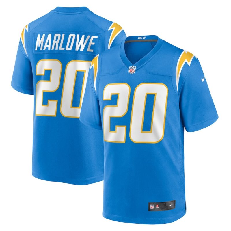 dean marlowe 20 los angeles chargers men game jersey powder blue