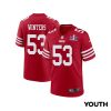 dee winters 53 san francisco 49ers super bowl lviii patch game youth jersey scarlet