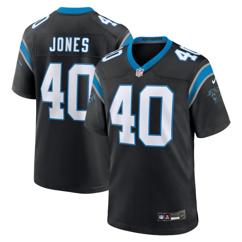 deion jones carolina panthers men game jersey black