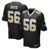 demario davis 56 new orleans saints mens team game jersey black