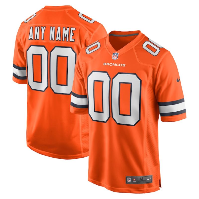 denver broncos custom alternate men game jersey orange