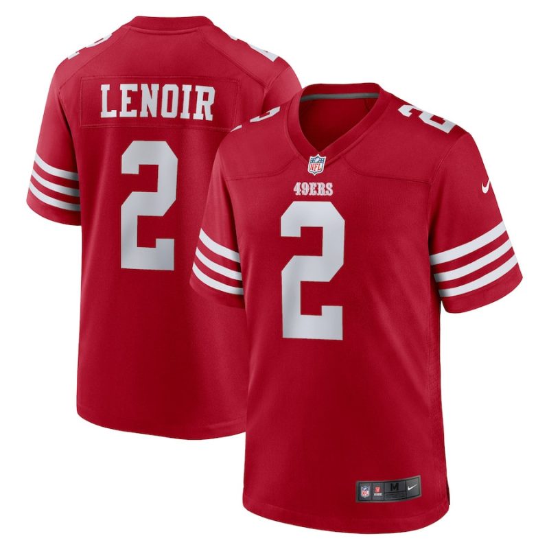 deommodore lenoir 2 san francisco 49ers men game jersey scarlet