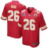 deon bush 26 kansas city chiefs super bowl lviii patch game men jersey red