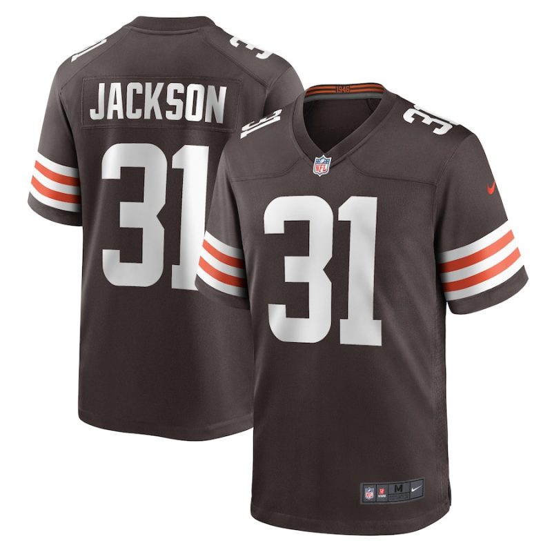 deon jackson 31 cleveland browns men game jersey brown